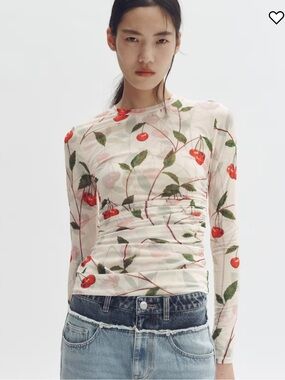 NWT! STELLA MCCARTNEY H&M
CHERRY-PRINT MESH TOP Size S